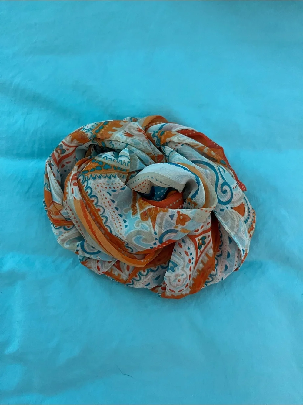 Lightweight Orange Paisley Women's Scarf